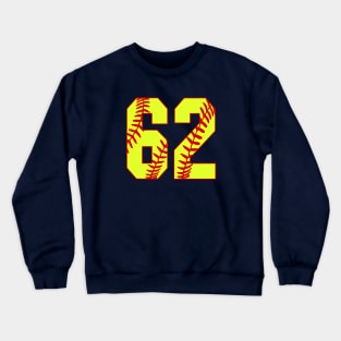 Fastpitch Softball Number 62 #62 Softball Shirt Jersey Uniform Favorite Player Biggest Fan Crewneck Sweatshirt
